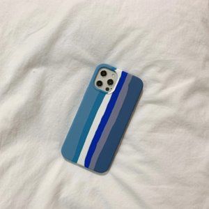 Apple 12pro blue striped liquid